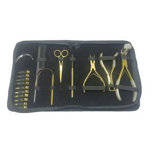 Kit de herramientas de extensión de cabello mate de acero inoxidable de Color personalizado, alicates profesionales para el cabello, microcuentas, pinzas de cocodrilo, tijeras - Product Image 6