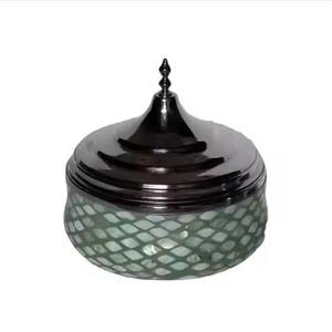 Casserole en métal pour fondue, meilleure qualité, faite à la main, couleur bleu nacre, forme ronde, pour servir les aliments en cuisine - Product Image 2