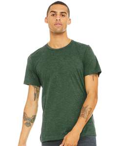T-shirt Triblend personnalisable le plus vendu-BELLA + CANVAS 3413 T-shirt d'été uni respirant en gros vert herbe - Product Image 1