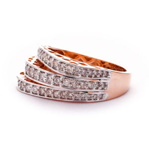 แหวนผู้ชายหลายวงสีโรสโกลด์ระดับพรีเมียม ของขวัญวันครบรอบ - Product Image 3