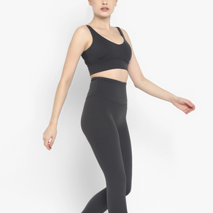 Custom Logo Ribbed 2-Piece Active Wear Yoga Set Fitness Workout Clothing with Custom Printing Gym Sports Outfit - Product Image 6