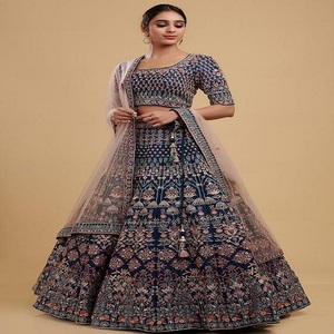 เสื้อเบลาส์ Lehenga dupatta แบบปักลายสำหรับงานปาร์ตี้ราคาถูกดีไซน์เสื้อสำหรับเจ้าสาว - Product Image 2