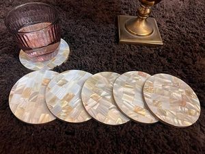 Posavasos de lujo hechos a mano con incrustaciones de nácar Premium 5mm de espesor alfombrillas y almohadillas para tazas de té - Product Image 4