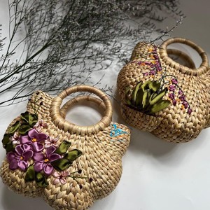 Manufacturer High Quality Wicker Rattan <b>Handbag</b> with Flower Wicker Rattan <b>Handbags</b> Set for Women - Product Image 4
