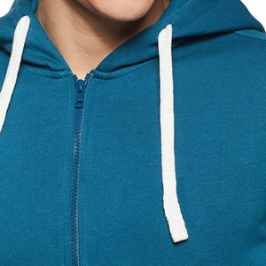 Sudadera con capucha y cremallera de longitud completa para hombre personalizada con estampado de hojaldre bordado, chándal con cordón y bolsillo de canguro, proveedor - Product Image 4