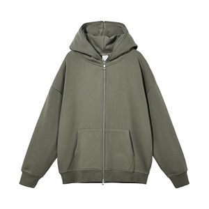 Fournisseur de sweats à capuche en molleton surdimensionnés à fermeture éclair intégrale, 100 % coton, avec logo personnalisé, pour homme et femme, vêtements décontractés, vente en gros - Product Image 6