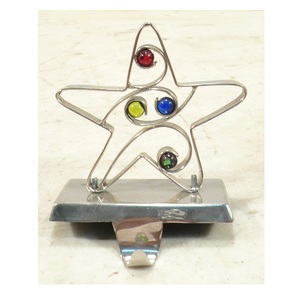 Star With Glass Mini Ball Metal <b>Stocking</b> <b>Holder</b> For Christmas Table Top Decorative - Product Image 1