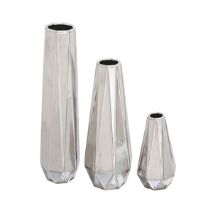 Vase à fleurs en incrustation d'os de couleur blanche ensemble de 3 Vaisselle à fleurs Vaisselle de qualité supérieure Vase à fleurs et pot pour l'utilisation de vaisselle d'hôtel - Product Image 1