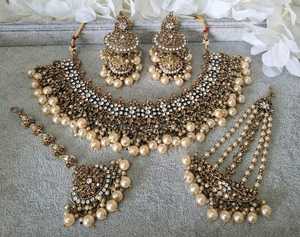 ชุดสร้อยคอประดับพลอยเทียมชุบทองคำขาวทำจากสเตนเลสชุดงานปาร์ตี้ดีไซน์แฟนซีแสนสวย - Product Image 3