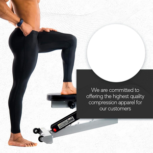 Pantalons de compression en polyester pour hommes, collants de sport secs et frais, leggings de base pour entraînement de gymnastique - Product Image 3