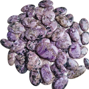 Cabochon en charoite naturelle de haute qualité forme et taille mélangées pierres précieuses en vrac pour accessoires de guérison et de bijoux - Product Image 4