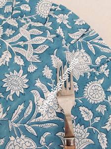 Modern Reversible Floral Hand Block Print 100% Cotton <b>Place</b> <b>Mats</b> Dining <b>Table</b> Decor Reusable Disposable Banquet Home Kitchen - Product Image 2