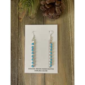 Pendientes Colgantes Rick Enriquez, Chapados en Oro, Plata de Ley, con Turquesa, Perla, Diamante, Rubí, Estrella y Flores, para Bodas - Product Image 1