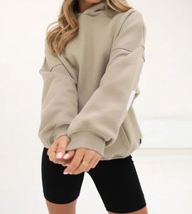 เสื้อฮู้ดดี้โอเวอร์ไซส์ขายดี เนื้อผ้าหนา 400gsm สกรีนโลโก้ได้ ทรงหลวม ไหล่ตก สีพื้น เสื้อฮู้ดดี้โอเวอร์ไซส์ไซส์ใหญ่พิเศษ - Product Image 2