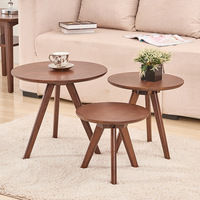 Vente en gros pas cher petit appartement salon réception café boire jambe en bois ronde petite table d'appoint