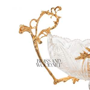 Tazón de centro de mesa Grand Crystal & Solid Brass - Product Image 3