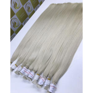 Prix de gros des extensions de cheveux européens blonds ombrés de couleur claire cheveux humains bruts européens durables aux extrémités épaisses vietnamien en vrac - Product Image 2