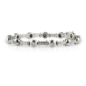 Diamond <b>Ball</b> & Pave Bar <b>Bracelet</b> Elegant Category of Diamond <b>Bracelets</b> & Bangles - Product Image 1
