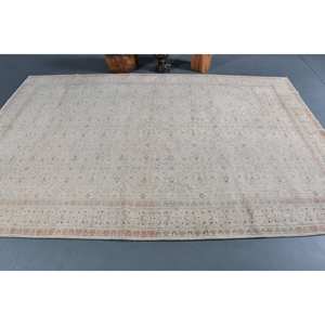 Alfombra de lana turca Vintage de 6,5x9,5 pies, diseño de retazos de estilo bohemio, tejido plano con respaldo de látex para decoraciones de sala de estar - Product Image 3