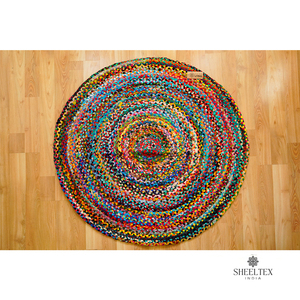 Tapis rond en jute tressé au design moderne, tapis durable pour la maison, salon, chambre, cuisine, hôtel, bon prix - Product Image 6