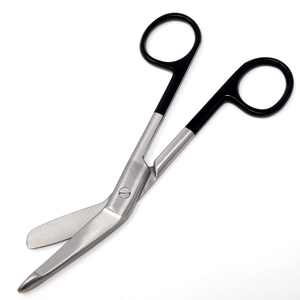 Ciseaux à bandage Knowles approuvés CE professionnels 5 1/2 ''tiges inclinées lames à fond dentelé droit en acier inoxydable - Product Image 2