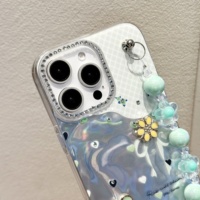 Étuis de téléphone portable de luxe avec lanière à motif floral pour iPhone A07 A17 A37, pour iPhone 14 15 16 17 Pro Max Camera