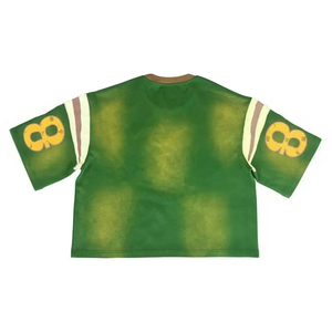 Camiseta Oversize Verde para Hombre Chootist Atelier, Manga Corta, Cuello Redondo, Estilo Casual, Algodón, Estampado de Letras, Corte Recortado - Product Image 2