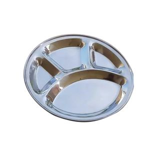 Plateaux en métal de qualité alimentaire KVR Nicety pour restaurant, en acier inoxydable, plateau de service personnalisé pour pizza, plat Thali - Product Image 5