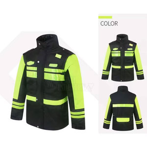 Chaqueta de Seguridad de Invierno Ligera e Impermeable con Capucha Reflectante y Logotipo Frontal para Hombre, Ropa de Trabajo - Product Image 2