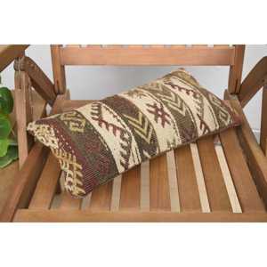Almohada de lana Kilim Beige de lujo de 8x16 pulgadas, diseño rústico, seda tejida con estampado Floral esponjoso Vintage, ropa de cama portátil - Product Image 5
