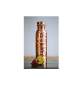 Bouteille d'eau en cuivre pur à 100 %, finition martelée, bouteille de santé ayurvédique, étanche et sans BPA, gourde de sport, flacon laqué - Product Image 1