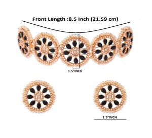 <b>Indian</b> Jewelry Bollywood Crystal Faux Pearl <b>Choker</b> <b>Necklace</b> Earrings Wedding Jewelry Set for Women Girls - Product Image 3