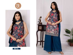 Trajes de Salwar Georgette étnicos de Pakistán indio de calidad superior y Plazzo bordado con Dupatta Último suministro al por mayor para la venta - Product Image 6