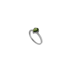 Bague empilable en argent sterling 925 réglage de la broche Moldavite pierre précieuse poire forme ronde et ovale à la mode unisexe - Product Image 4