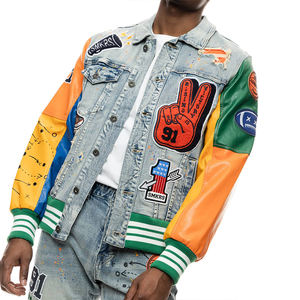 Chaqueta Varsity Personalizada con Logotipo para Hombre, con Cuello Alto, Logotipo en la Parte Delantera, Tela de Cuero Genuino, Diseño Retro Vintage de Béisbol - Product Image 4