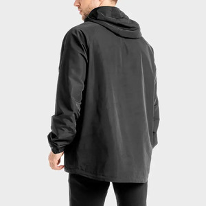 Chaqueta Cortavientos de Lona de Alta Calidad para Hombre, con Cierre de Cremallera de un Cuarto y Cuello Alto, Chaqueta Impermeable para Hombre - Product Image 5
