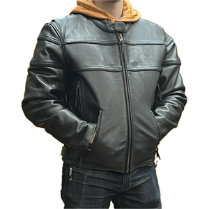 Chaqueta Bomber Reflectante Ecológica MAIKAI V2 con Exterior de Cuero Genuino y Tela de Nailon - Product Image 1