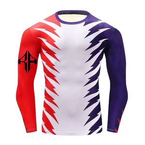 Vêtements de gym Rash Guard légers de haute qualité pour hommes avec logo personnalisé chemise de sublimation en polyester spandex OEM/ODM Service - Product Image 3