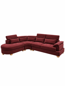 Sofá Esquinero Moderno en Forma de L, Modelo Montecarlo, Tapizado en Color Granate, Sofá Seccional Personalizado con Tela, Muebles para Sala de Estar, Hotel, Villa, Casa - Product Image 1