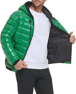 2-Part Sporty Lightweight Winter Jacket for men Breathable Nylon Leather <b>Detachable</b> Heated Inner Crew Neck Fleece Zipper Autumn - Product Image 2