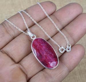 Collier pendentif rubis fait main en argent sterling 925, ras-de-cou délicat, bijou élégant en pierre précieuse, cadeau pour enfants et femmes, IGI - Product Image 5