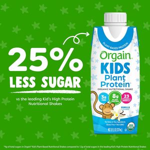 Shake protéiné végétalien nutritionnel pour enfants Orgain Organic, saveur vanille, 8 fl oz (lot de 12) - Product Image 5