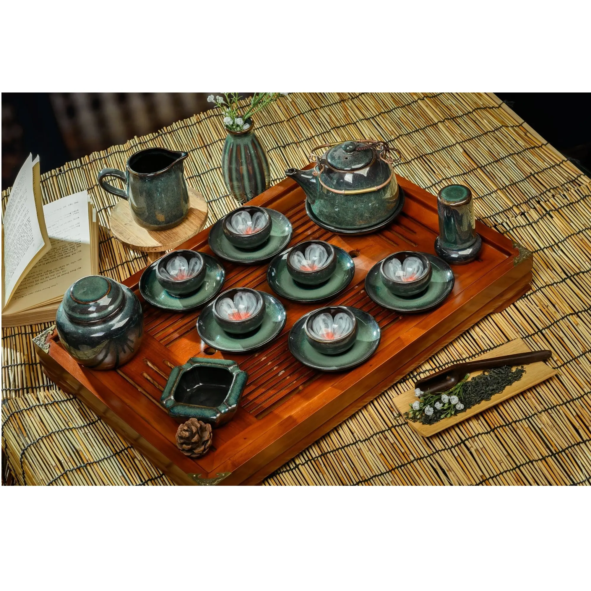 Multi Color Tea Cup Set Elegance Negócios Presentes Sustentável Lindamente Artesanal Cerâmica Xícaras De Chá & Pires