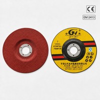 Disque de meulage rouge JinHao 125x6x22mm T27 à centre encastré |   Meuleuse d'angle de 5 pouces EN12413 CE |   80m/s INOX Heavy Duty Stock