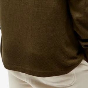 Cómoda camisa de manga larga de punto Waffle para hombre, suave, transpirable, cuello redondo, características de logotipos de pantalla, ropa informal, actividades diarias - Product Image 6