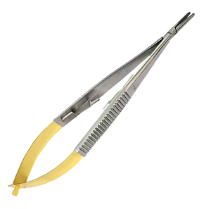 Portaagujas Manual Castroviejo Curvo con Candado TC Dorado Fabricado en Acero - Product Image 4