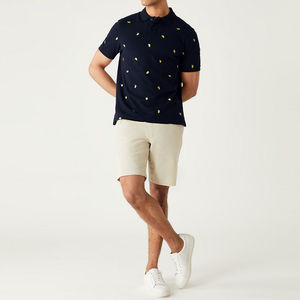 Polo XL de verano para hombre personalizado de primera calidad al por mayor, Polo tejido a rayas de manga corta para hombre al por mayor - Product Image 3