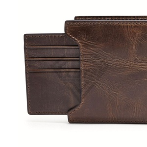 Cartera de cuero genuino delgada de alta calidad para hombre de lujo clásica y duradera con cierre abierto OEM ODM últimas nuevas carteras cortas - Product Image 5