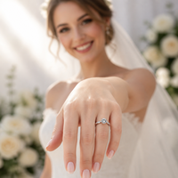 Bague Solitaire en Moissanite Ronde 1 carat Couleur D VVS en Argent Sterling S925 Certifiée GRA pour Femme – Vente en Gros