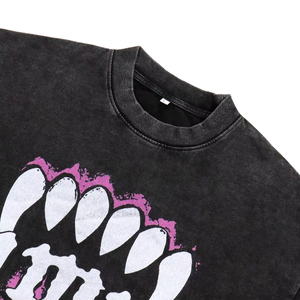 Logotipo personalizado 300 GSM Streetwear Box Cut camiseta Heavyweight Cropped Top camiseta gráfica de algodón de gran tamaño Boxy Fit camiseta hombres - Product Image 4